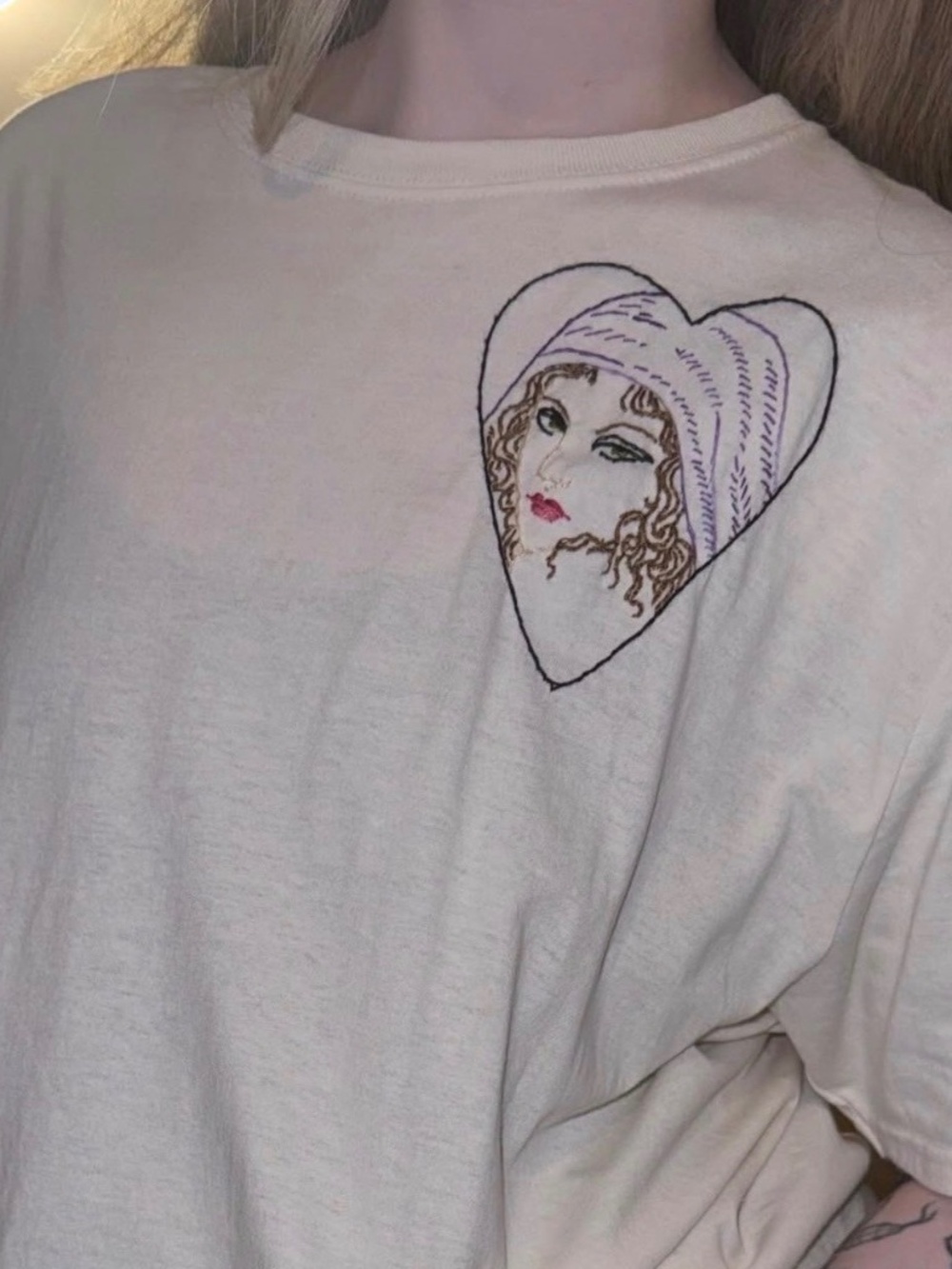 Hand embroidered t shirt